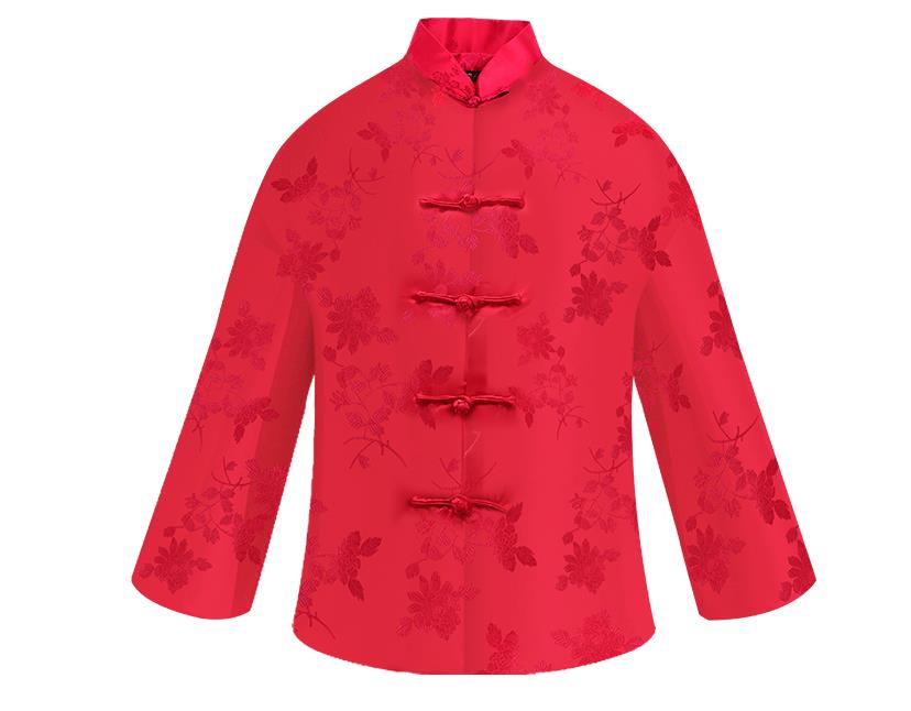 精品女唐装（紫花、红花、咖花）
